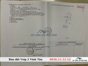 Bán Đất Vsip 2 Vĩnh Tân, Nằm Trong KCN Vsip 2 Gần Chợ Vĩnh Tân Bán đất Vsip 2 Vĩnh Tân