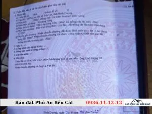 Bán Đất Phú An Bến Cát Mặt Tiền Đường Nhựa 24m Gần Công Ty ban dat phu an ben cat so 10
